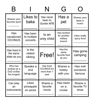 CAO Icebreaker Bingo: Find Someone Who Bingo Card