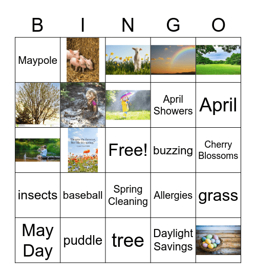 Spring Bingo Card