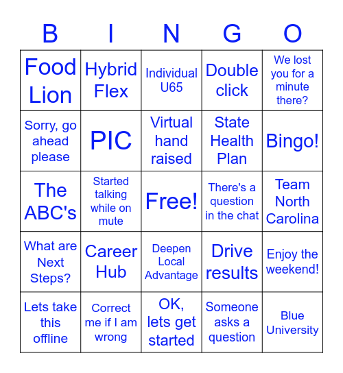 CM All Hands Bingo Card