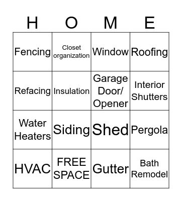 DEPOT SERVICE BINGO Card