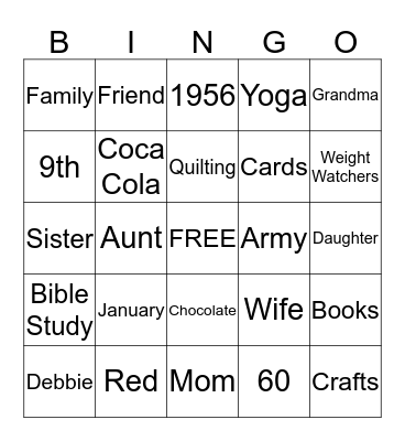 Happy 60th Birthday  Bingo Card