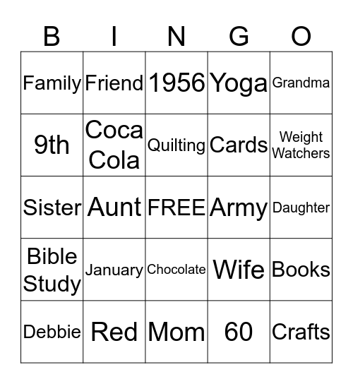 Happy 60th Birthday  Bingo Card