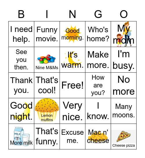 Resonant Phrases Bingo Card