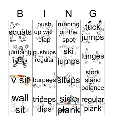 Fitness bingo Card