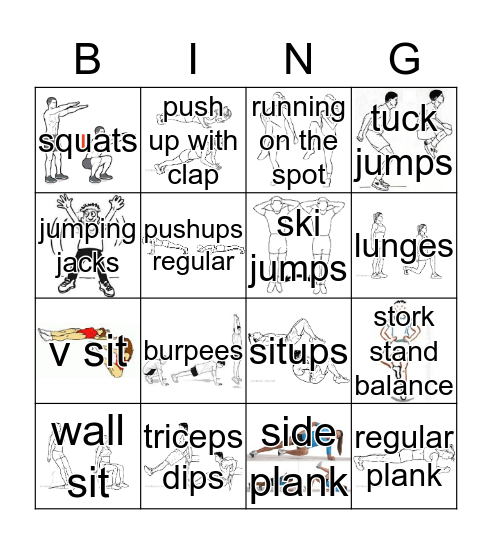 Fitness bingo Card