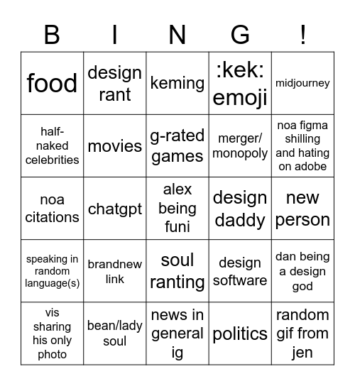 SPOT bingo v1.5 Bingo Card