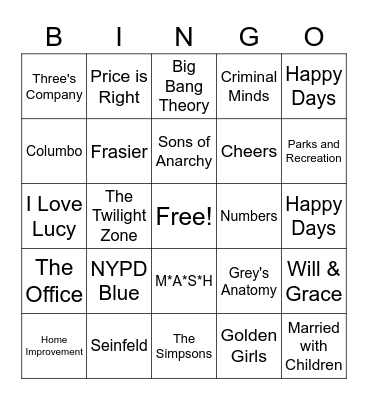 What are you watching? Bingo Card