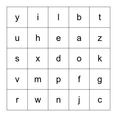 Letter Sounds Bingo Card
