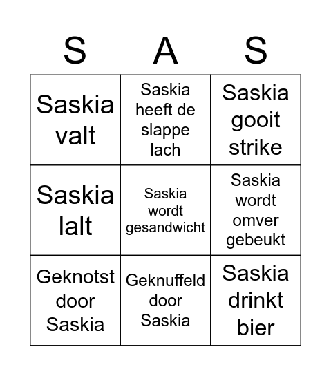 Vrijgezellig feest! Bingo Card