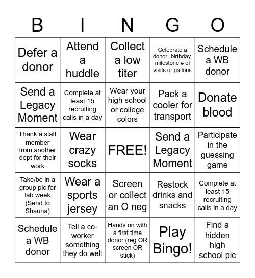 Lab Week Bingo 2023 Bingo Card