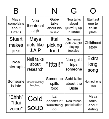 Passover Bingo Card