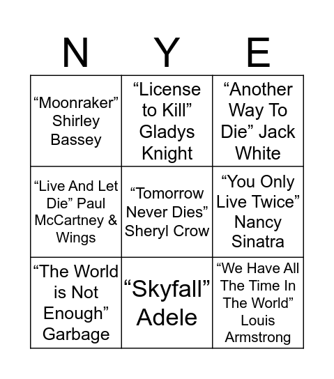 Bond-Go! Bingo Card