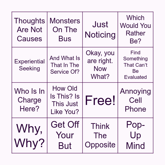 Diffusion Bingo Card