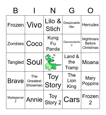 Movie Soundtrack Hits Bingo Card