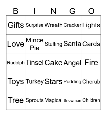 Christmas Bingo!! Bingo Card