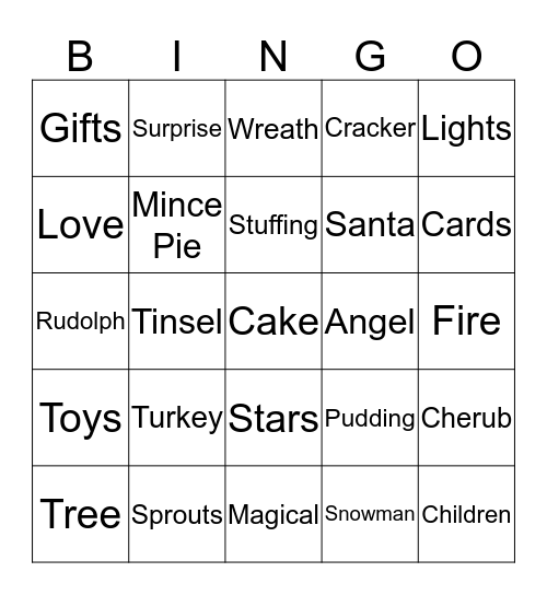 Christmas Bingo!! Bingo Card