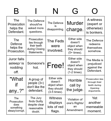 Lawtube Bingo Card