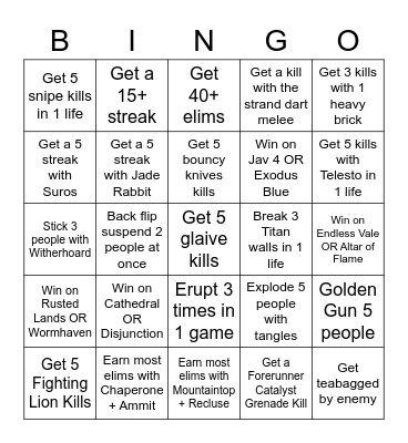 GJake IB Bingo #2 Bingo Card