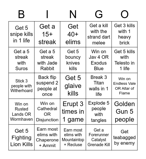 GJake IB Bingo #2 Bingo Card