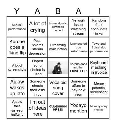 Holofes 2023 Bingo Card