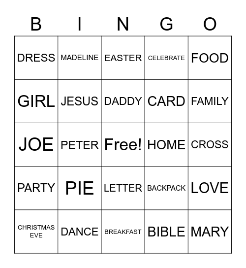 Bingo Card