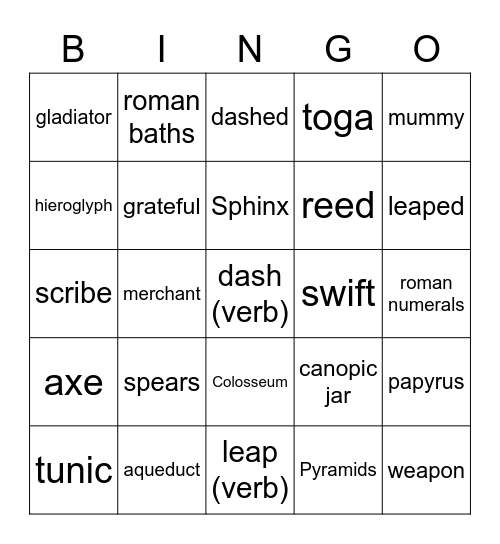 Unit 7 Bingo Card