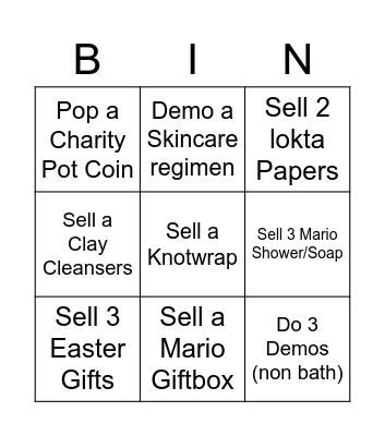 Hoppy Easter Bingo Card