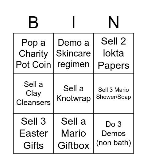 Hoppy Easter Bingo Card