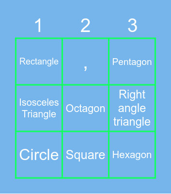 2D SHAPES BINGO Card