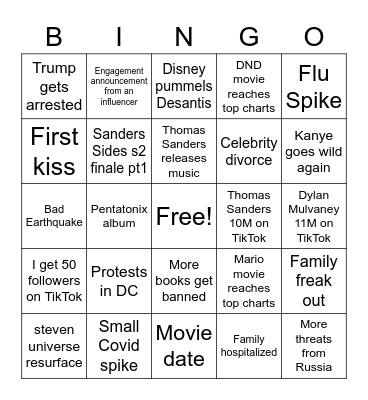 April Bingo Card Bingo Card