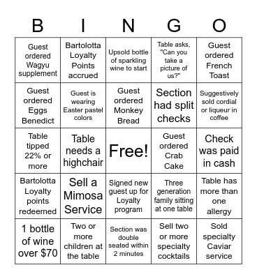 EASTER Bingo Card