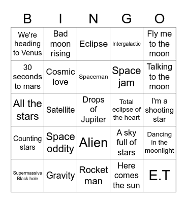 Verdensrommet Bingo Card
