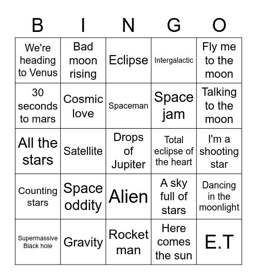 Verdensrommet Bingo Card