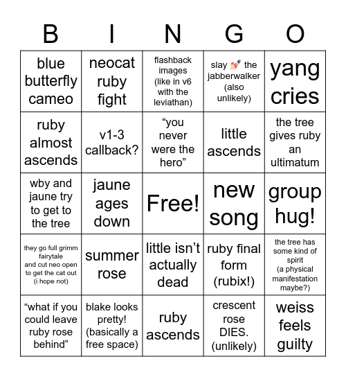 volume 9 chapter 9 Bingo Card