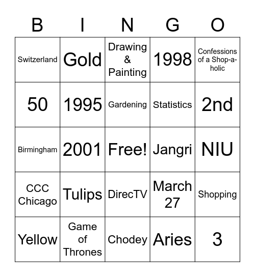Happy Birthday Prasanna! Bingo Card