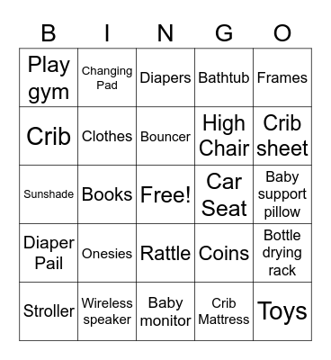 Jason & Kat's Baby Shower Bingo Card