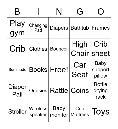 Jason & Kat's Baby Shower Bingo Card