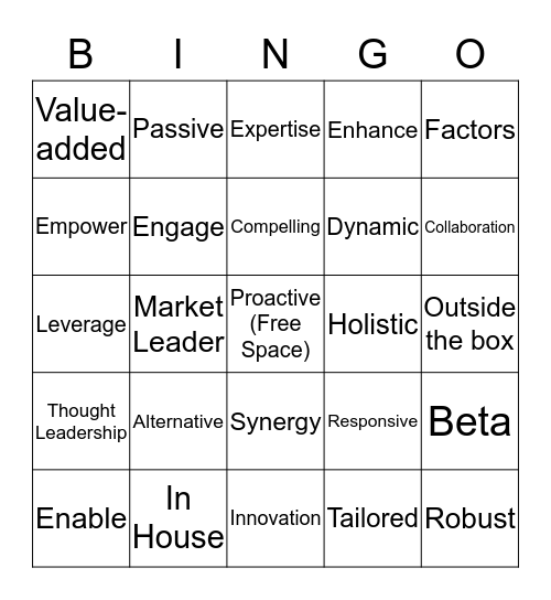 Call Bingo Card