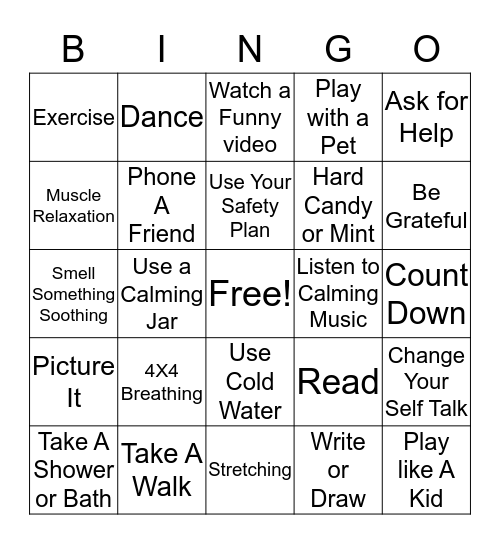 Time Out BINGO Card