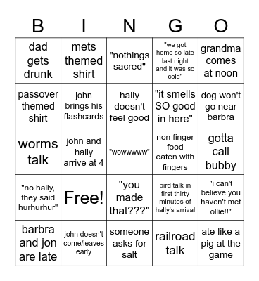 easter! Bingo Card