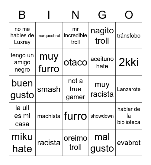 fran bingo Card