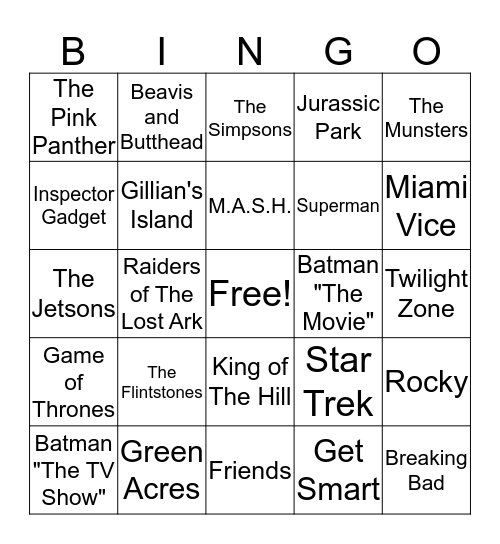 Music Trivia - Television and Film Bingo Card