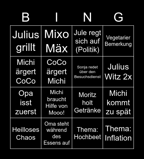Ostersonntag Bingo Card