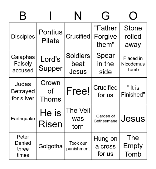 Easter Bingo Card