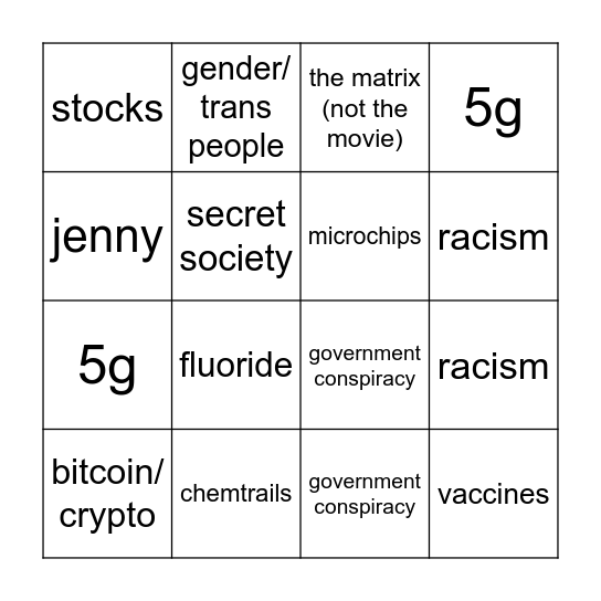 batshit bingo Card