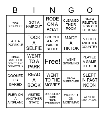 SPRING BREAK MIXER Bingo Card