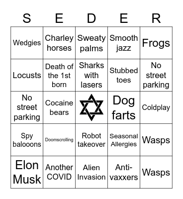 Cinco de Seder Bingo Card