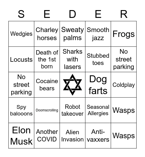 Cinco de Seder Bingo Card