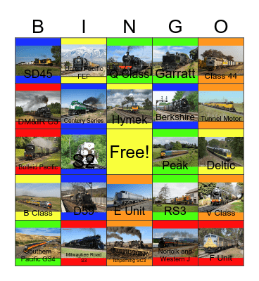 Locomotive 2017 Bingo Card