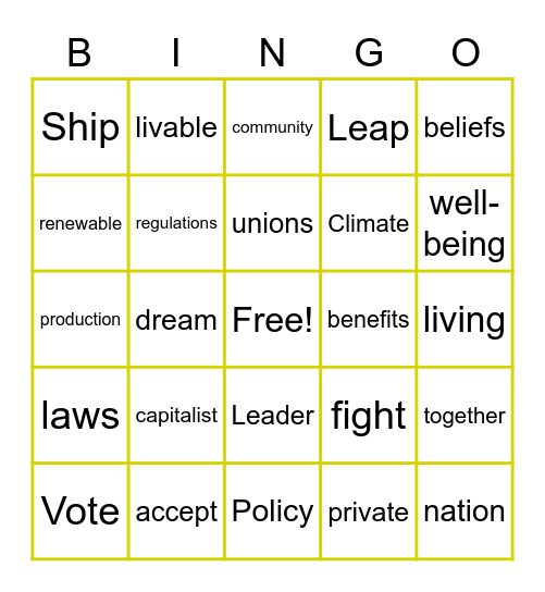 TRADITIONAL FACTION Bingo Card